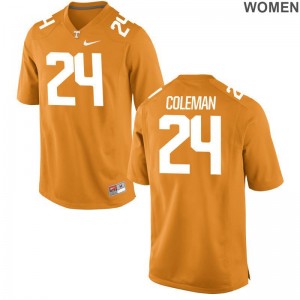 Trey Coleman Tennessee Vols Jersey Game Ladies Orange