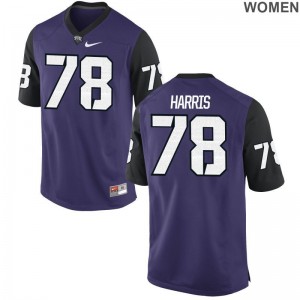 Ladies Wes Harris Jerseys S-2XL Horned Frogs Game Purple Black