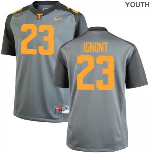 Tennessee Vols College Will Ignont Game Jersey Gray Youth(Kids)