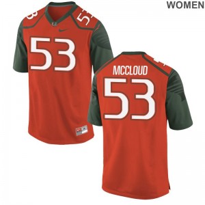 Limited For Women University of Miami Football Jersey of Zach McCloud - Orange